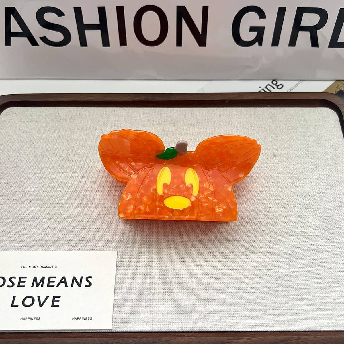 Pumpkin Witch Hat Hair Claw, Medium Acetate Clip_CWAHA5712