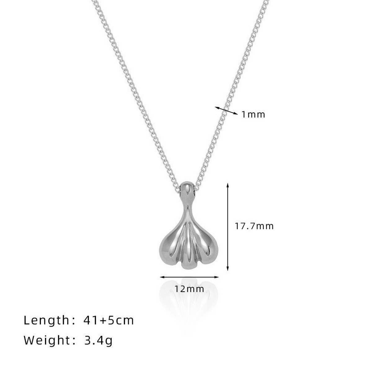 Small skirt fan-shaped teardrop necklace_CWMM5585