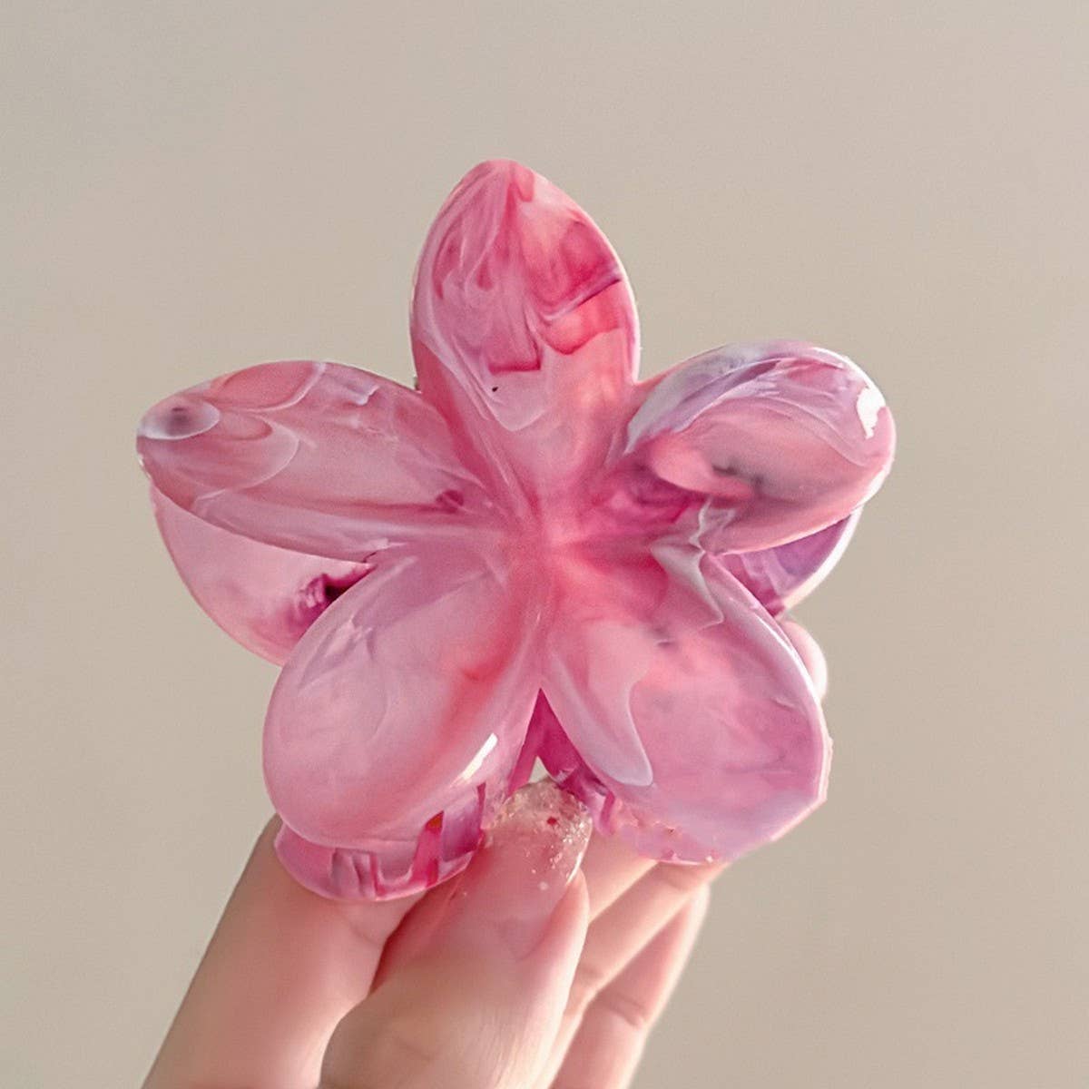 Mint Plumeria Acrylic Hair Claw - Tie-Dye Clip