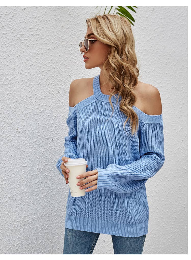 FASHION CASUAL SOLID COLOR LONG SLEEVE KNITWEAR