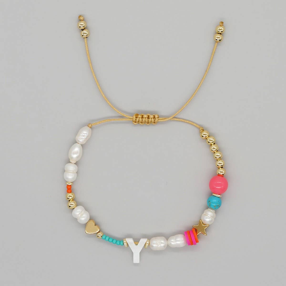 FASHION HAND-WOVEN LETTER PEARL BRACELET_CWMM3812