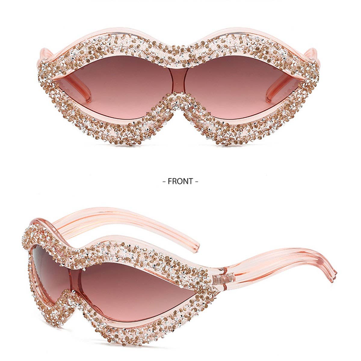 ALIEN ONE-PIECE SEXY LIPS WITH DIAMOND SUNGLASSES_CWASG0838