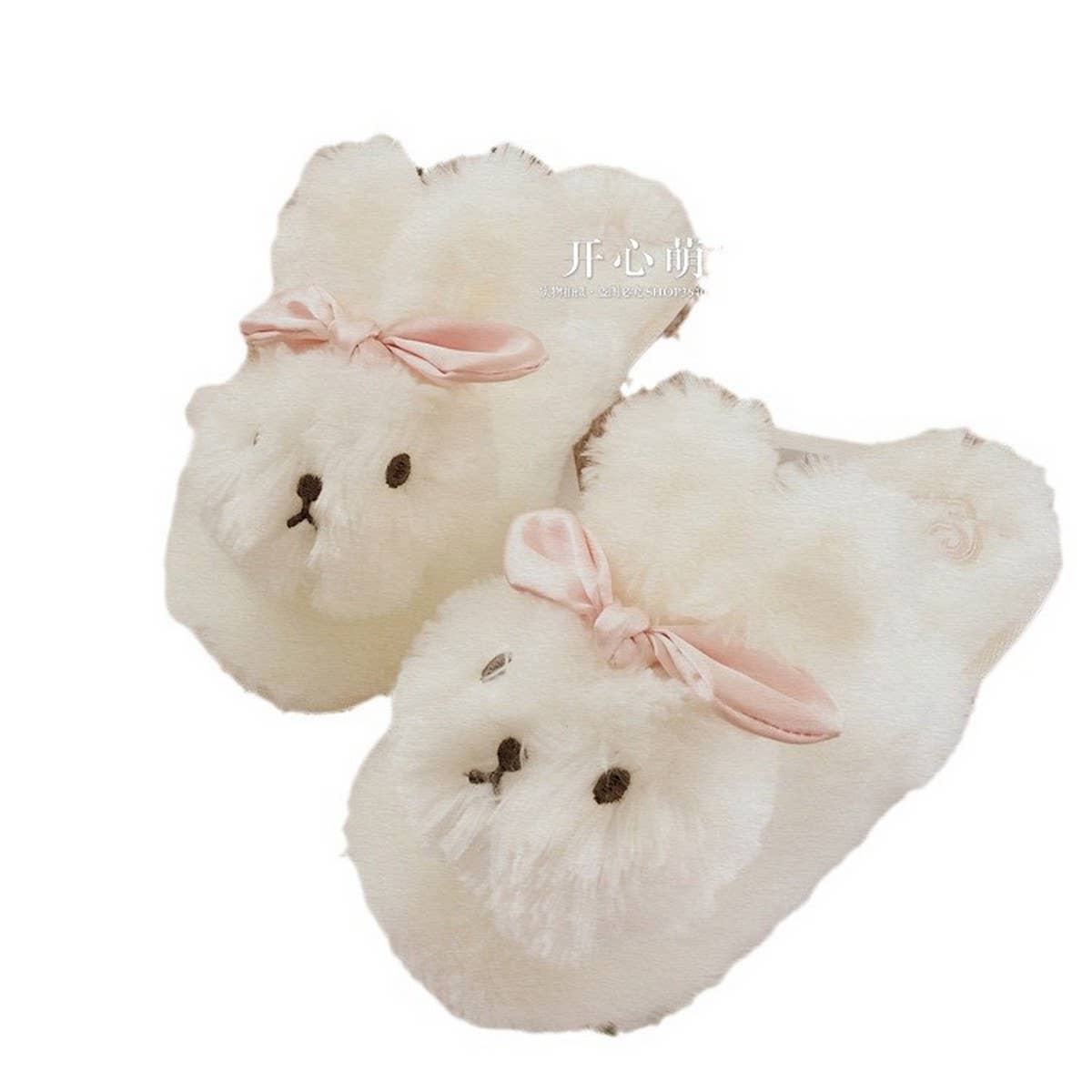 CARTOON SATIN RABBIT COTTON SLIPPERS FOR WOMEN_CWMM2947