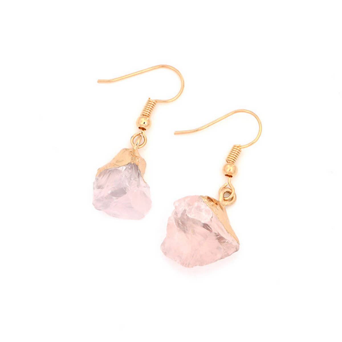 NATURAL CRYSTAL IRREGULAR ORIGINAL STONE EARRINGS