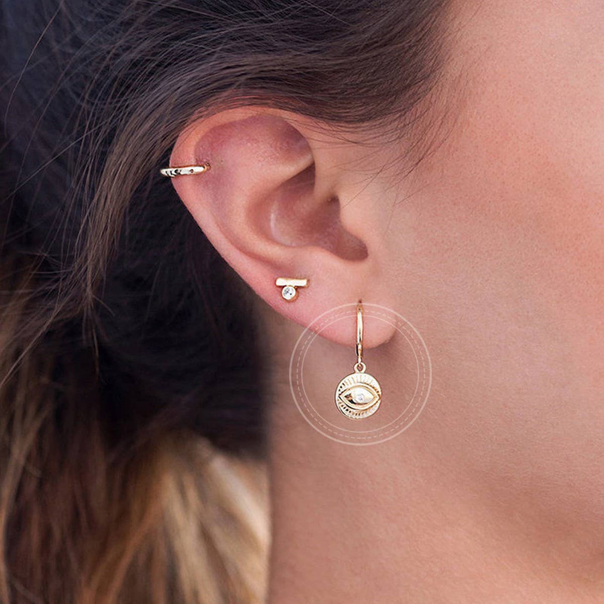 DEVIL'S EYE TOTEM ROUND ART EARRINGS