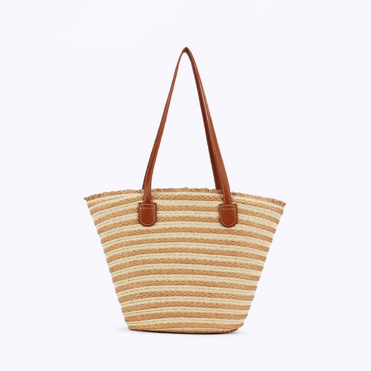 CASUAL SIMPLE LARGE CAPACITY SHOULDER STRAW BAG_CWAB4705