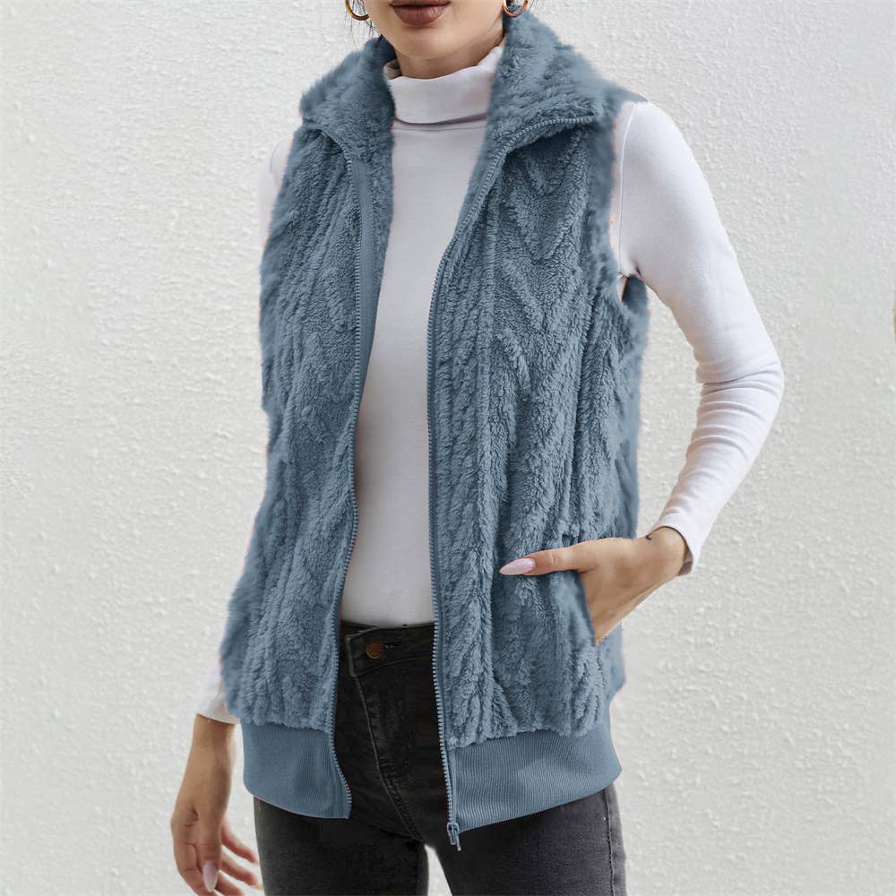 EXTRA JACQUARD FLEECE DOUBLE-SIDED WAISTCOAT