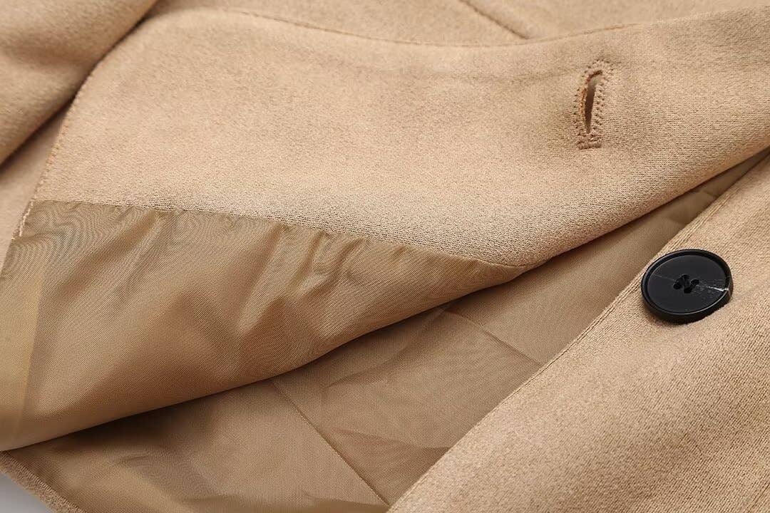 SINGLE-BREASTED LONG-SLEEVED COAT WITH POCKETS