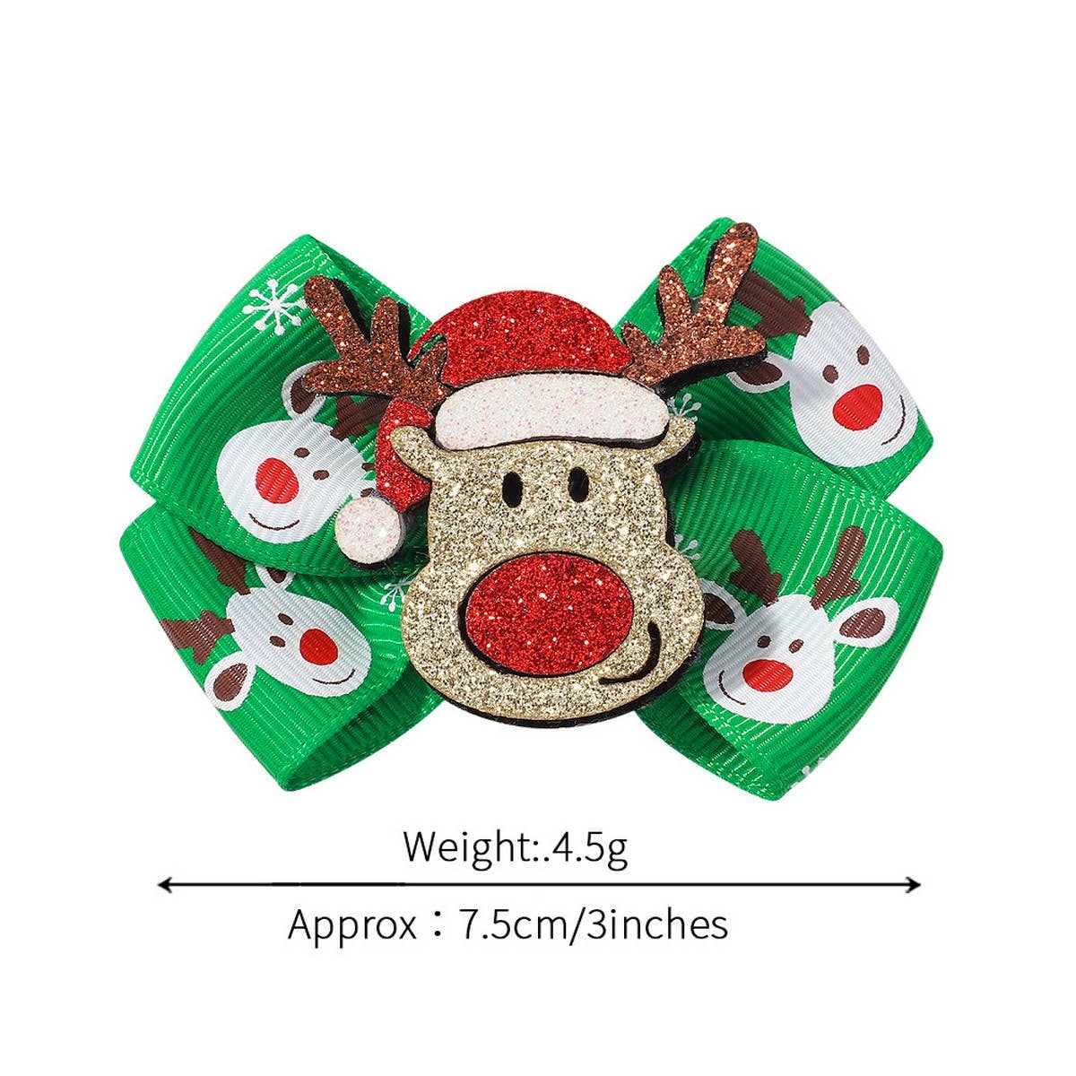 Glitter Reindeer Bow Hair Clip for Girls