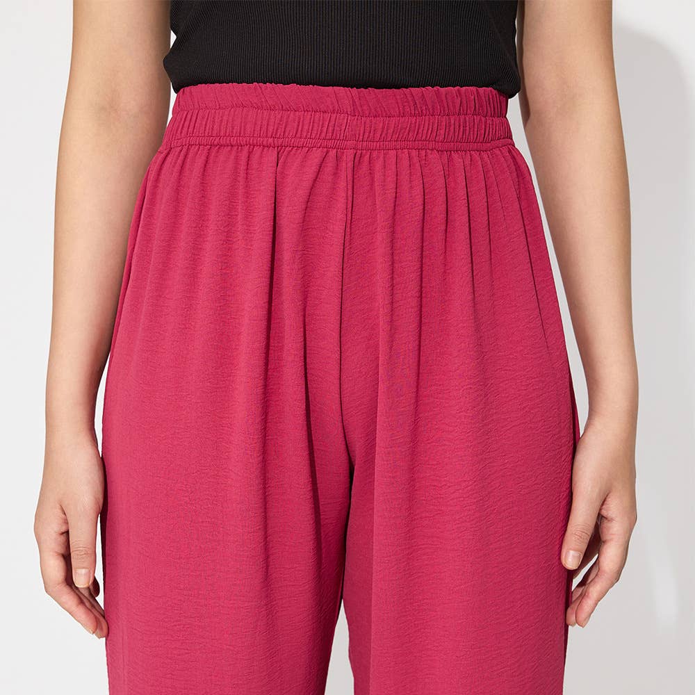 SOLID COLOR HIGH-WAISTED COMMUTER PANTS