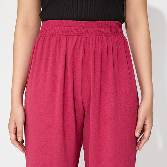 SOLID COLOR HIGH-WAISTED COMMUTER PANTS