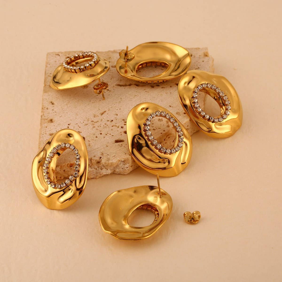 Fashion Stainless Steel Zircon Hollow Earrings_CWMM8917