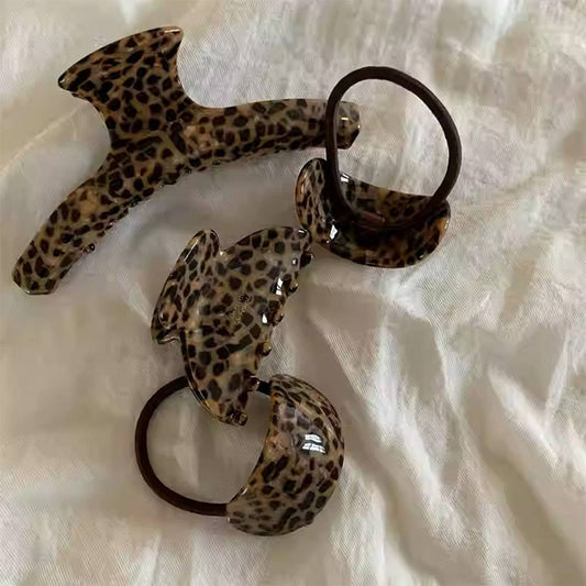 Leopard print acetate clip High-end back of head clip