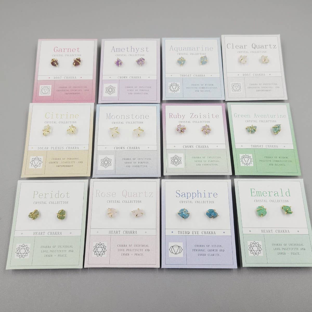 NATURAL STONE FOUR CLAW EARRINGS