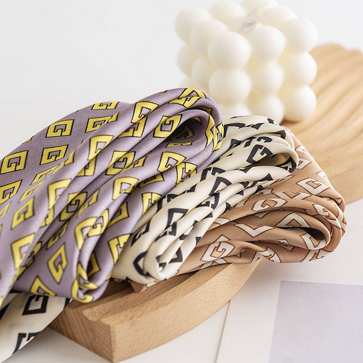 Chic Silk Square Scarf, Versatile Headscarf & Shaw