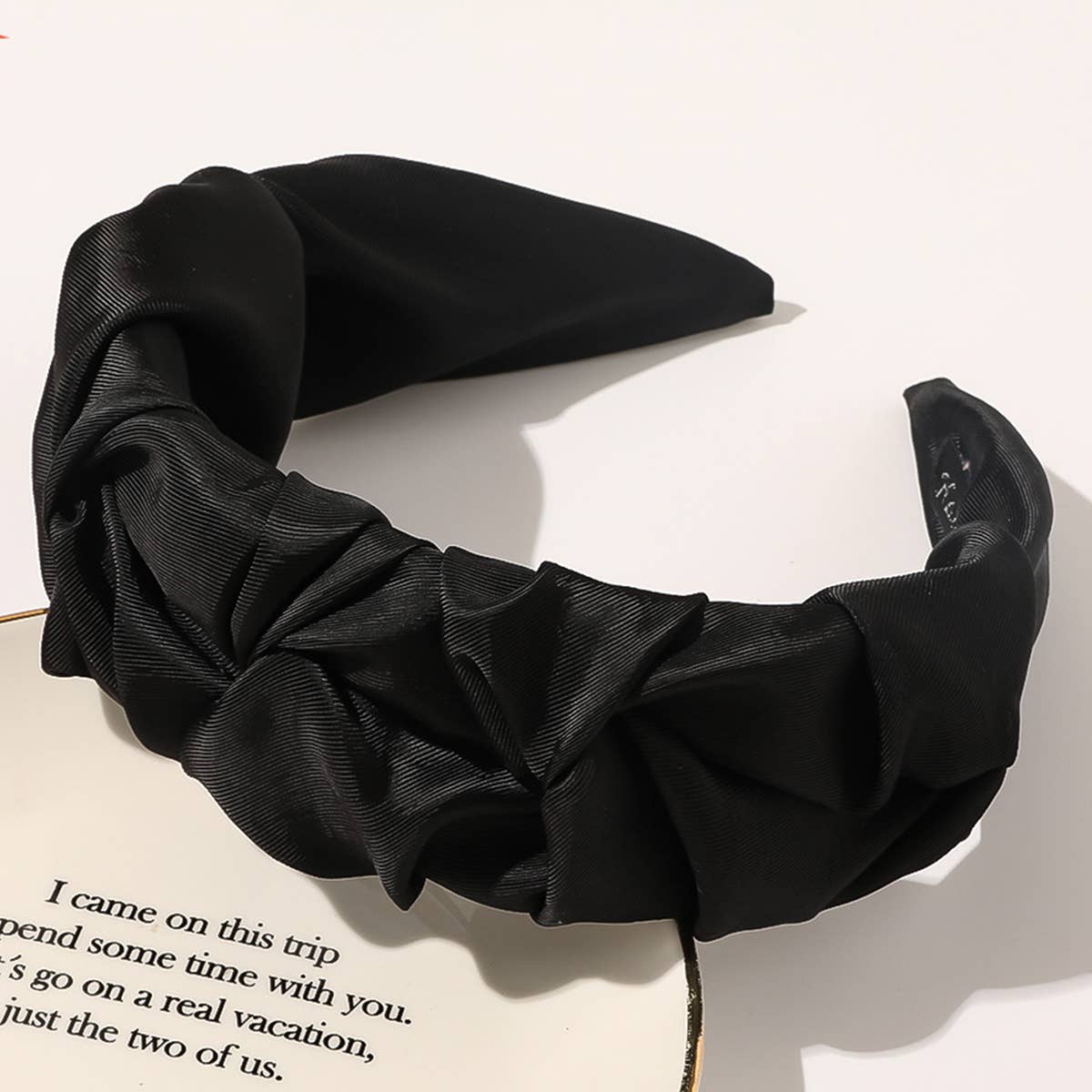 SOLID RUCHED WIDE SIMPLE CASUAL HEADBAND _CWAHA0243