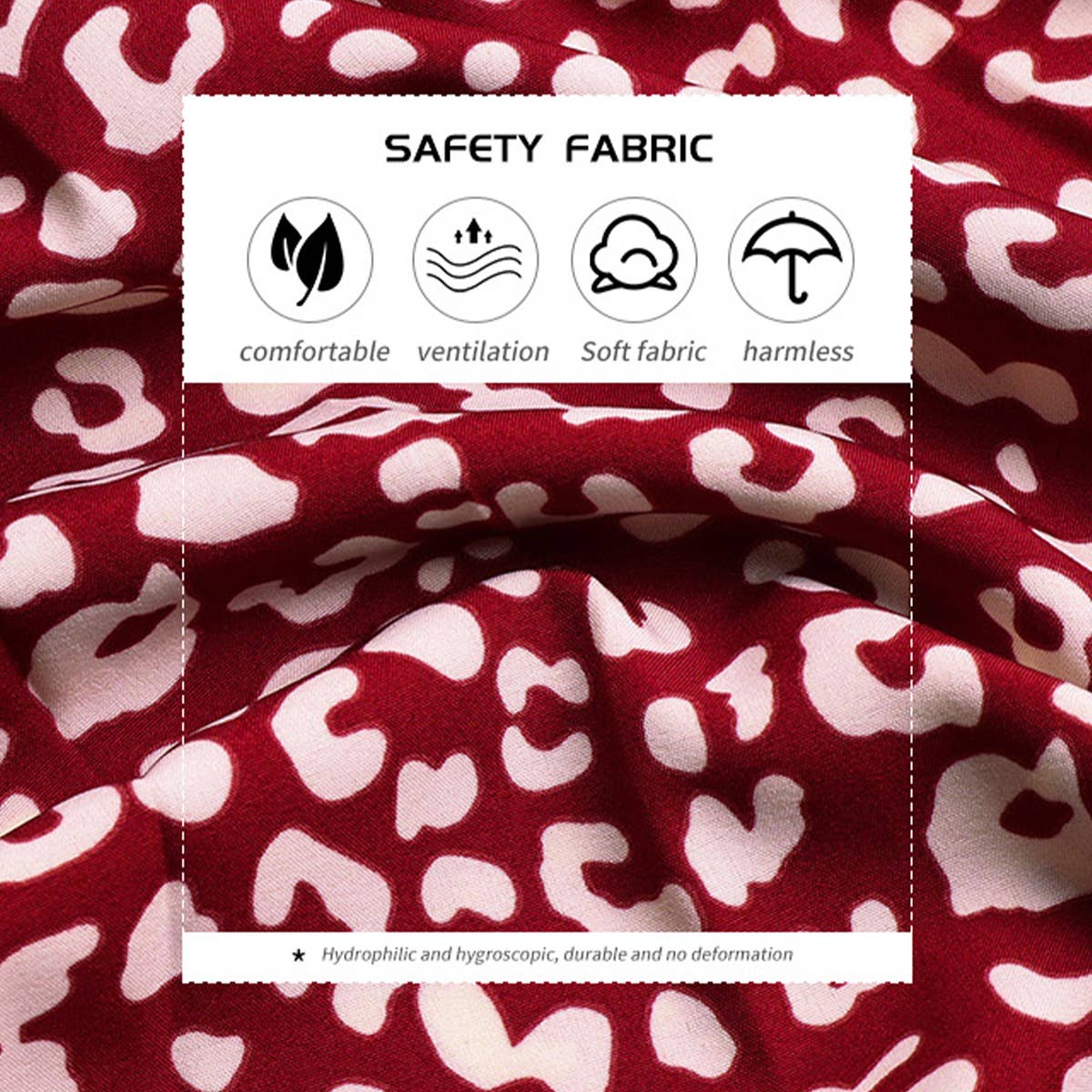 PRINTED SHORT ROUND NECK LONG-SLEEVED DRESS