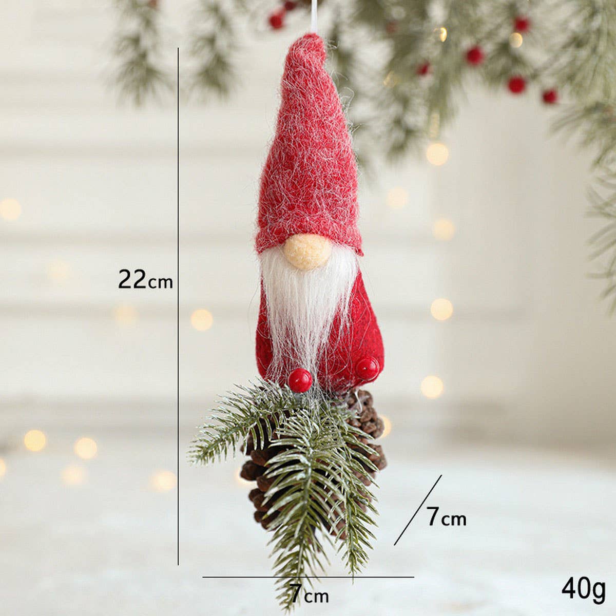 Red Felt Bird Santa Christmas Tree Hanging_CWMM9679