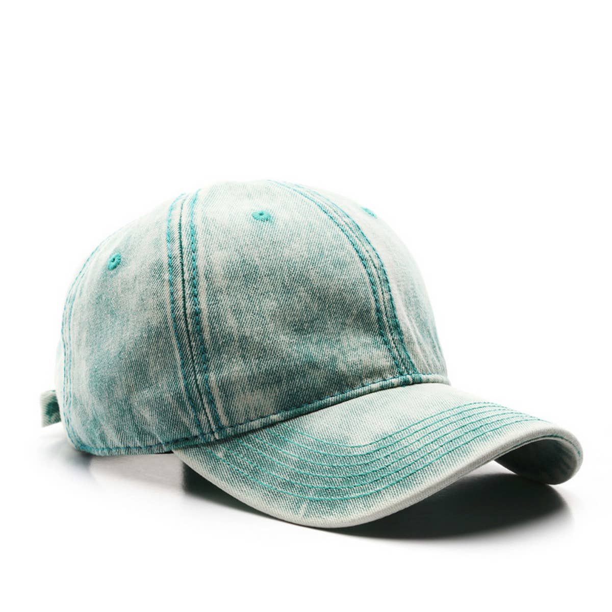 CWAH3211_WASHED DENIM SOLID COLOR SUN VISOR BASEBALL CAP