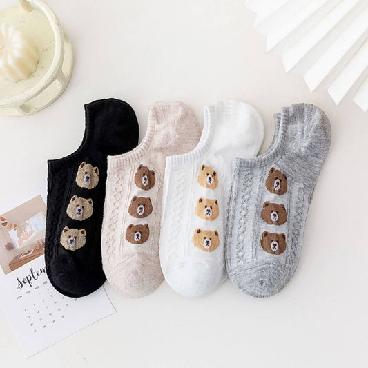 CARTOON BEAR SILICONE ANTI-SLIP BOAT SOCKS_CWMS2023