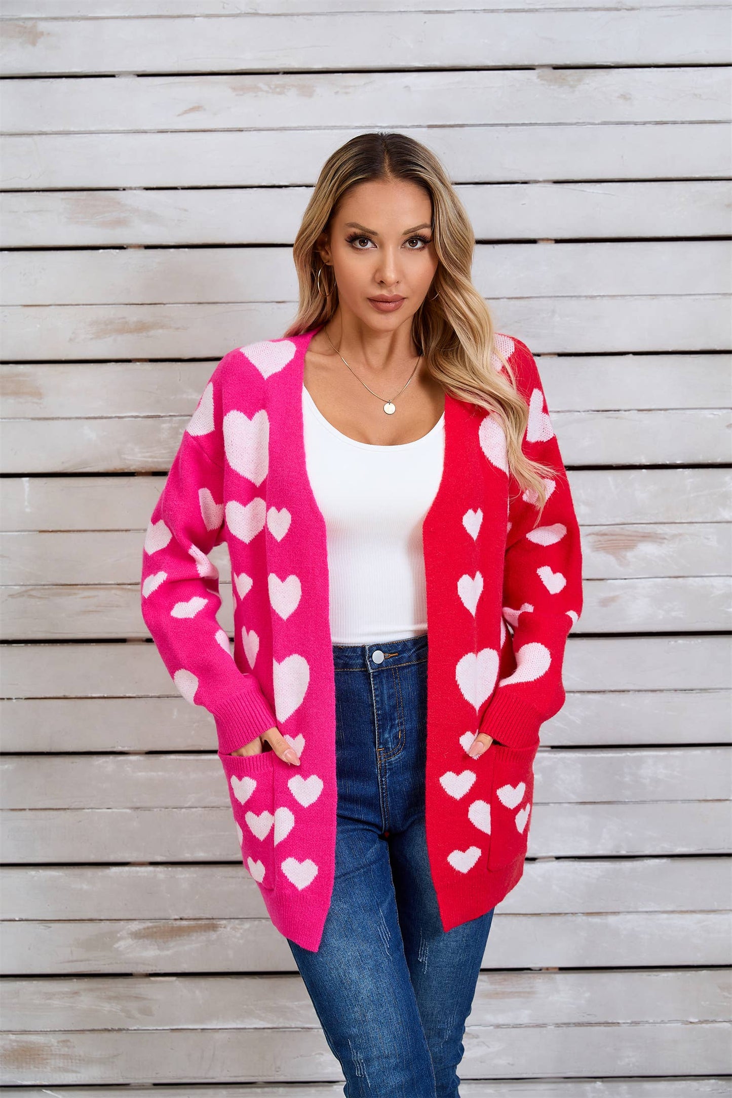 VALENTINE'S DAY LONG CARDIGAN LOVE SWEATER