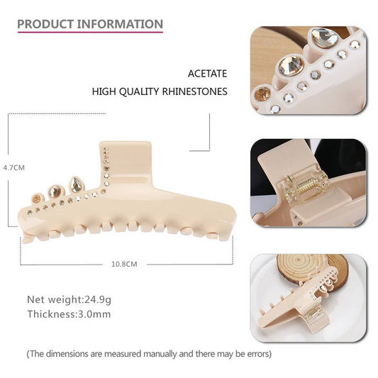 CRYSTAL CLIP ACETATE EXQUISITE HAIRPIN SHARK CLIP