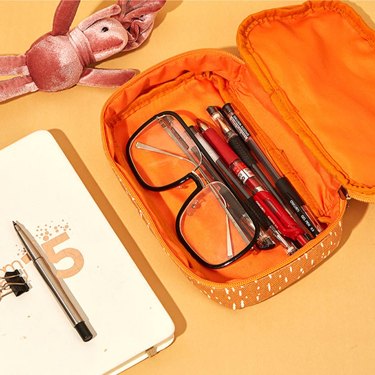 ANIMAL PATTERN PRINTED CUTE CANVAS MAKEUP BAG_CWAB1440