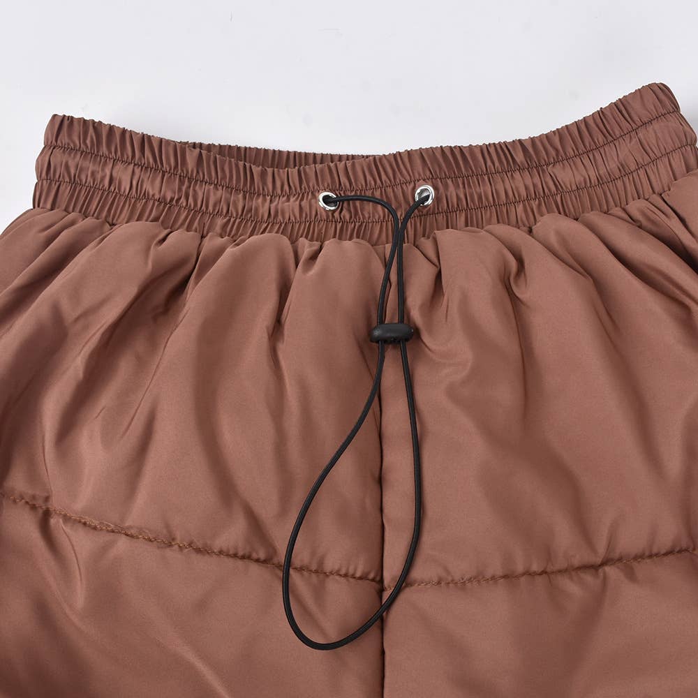 Loose, warm, high-waisted straight-leg pants