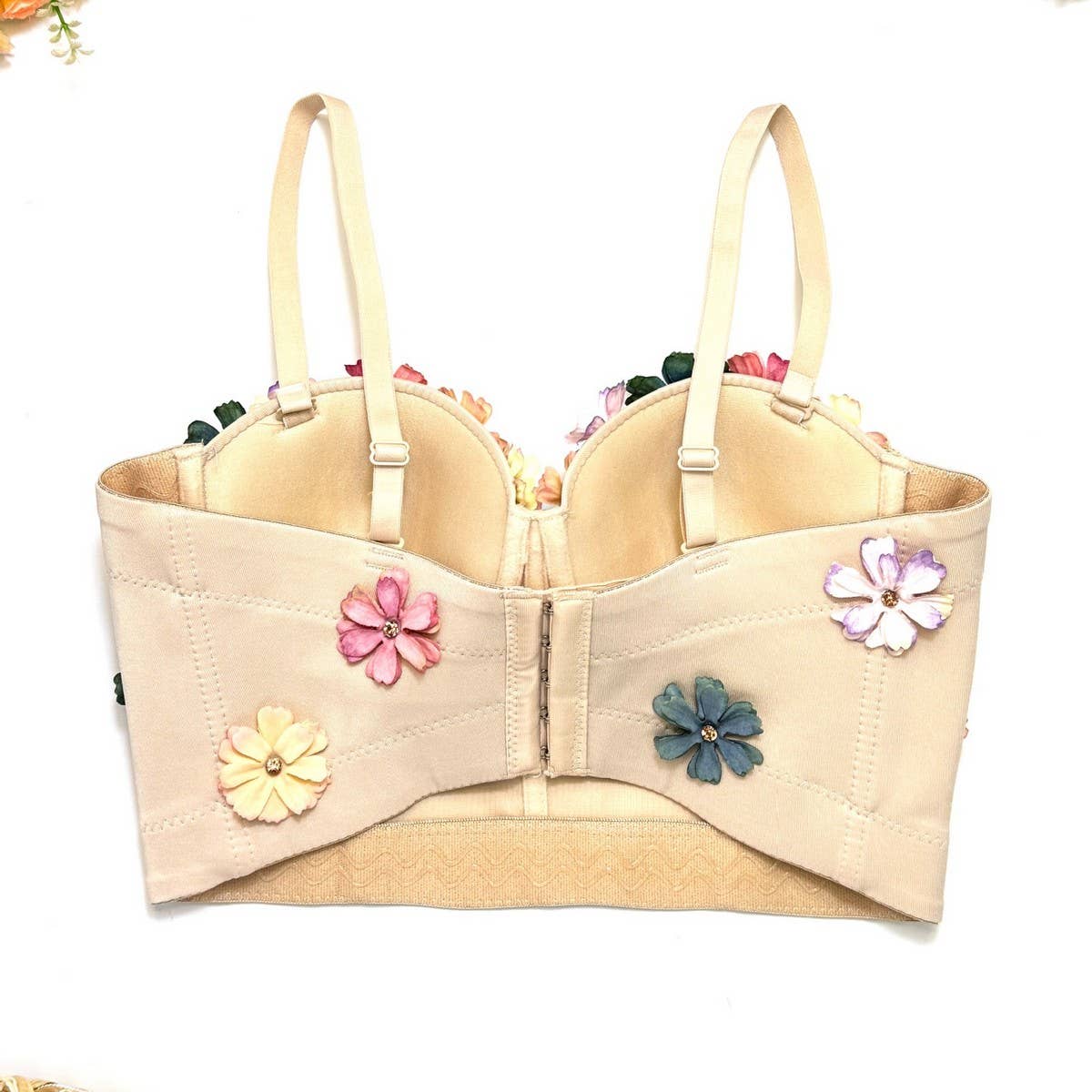 HIGH-END SWEET FLOWER HERRINGBONE BRA