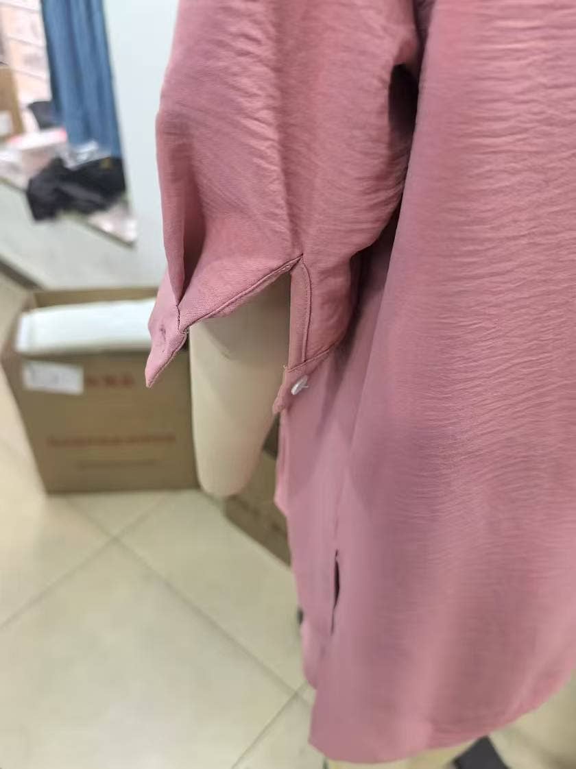 Solid-color single-breasted shirt set