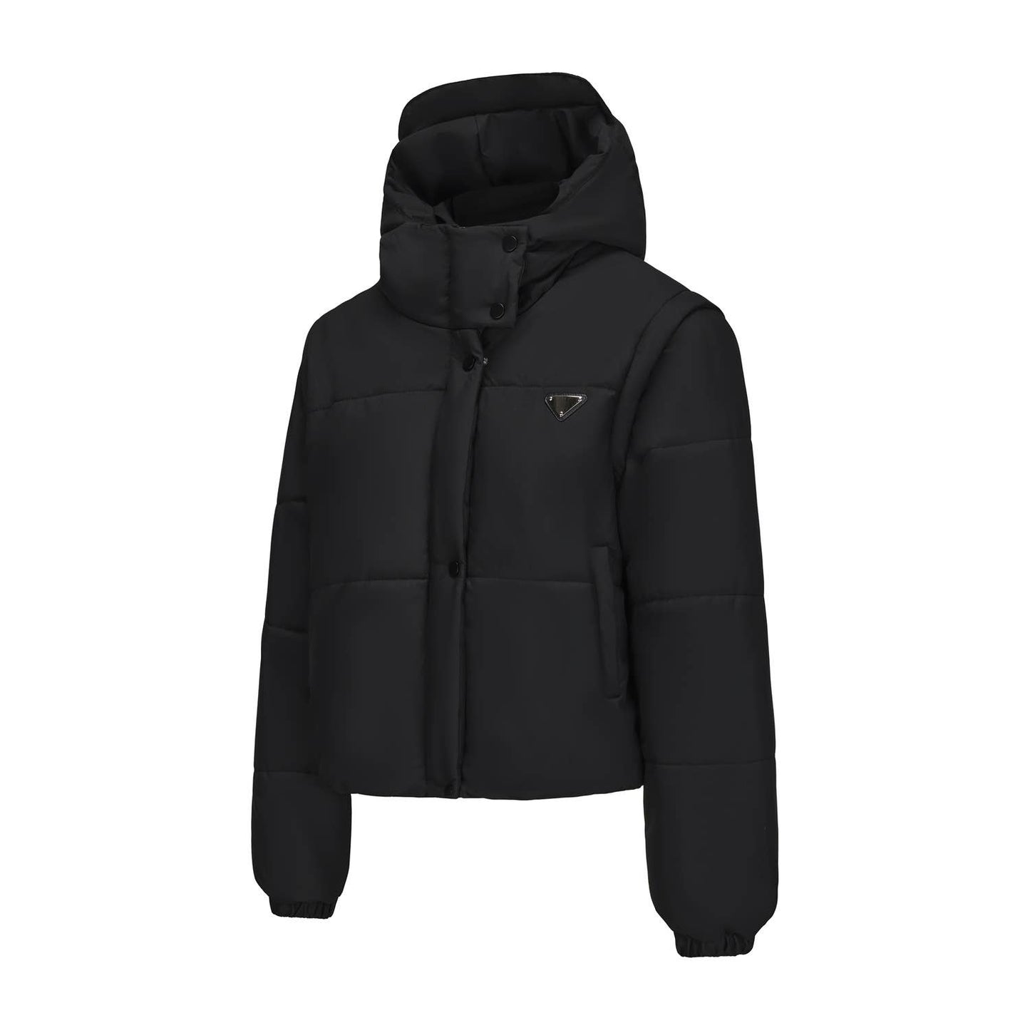 Short and thick breaded cotton-padded jacket