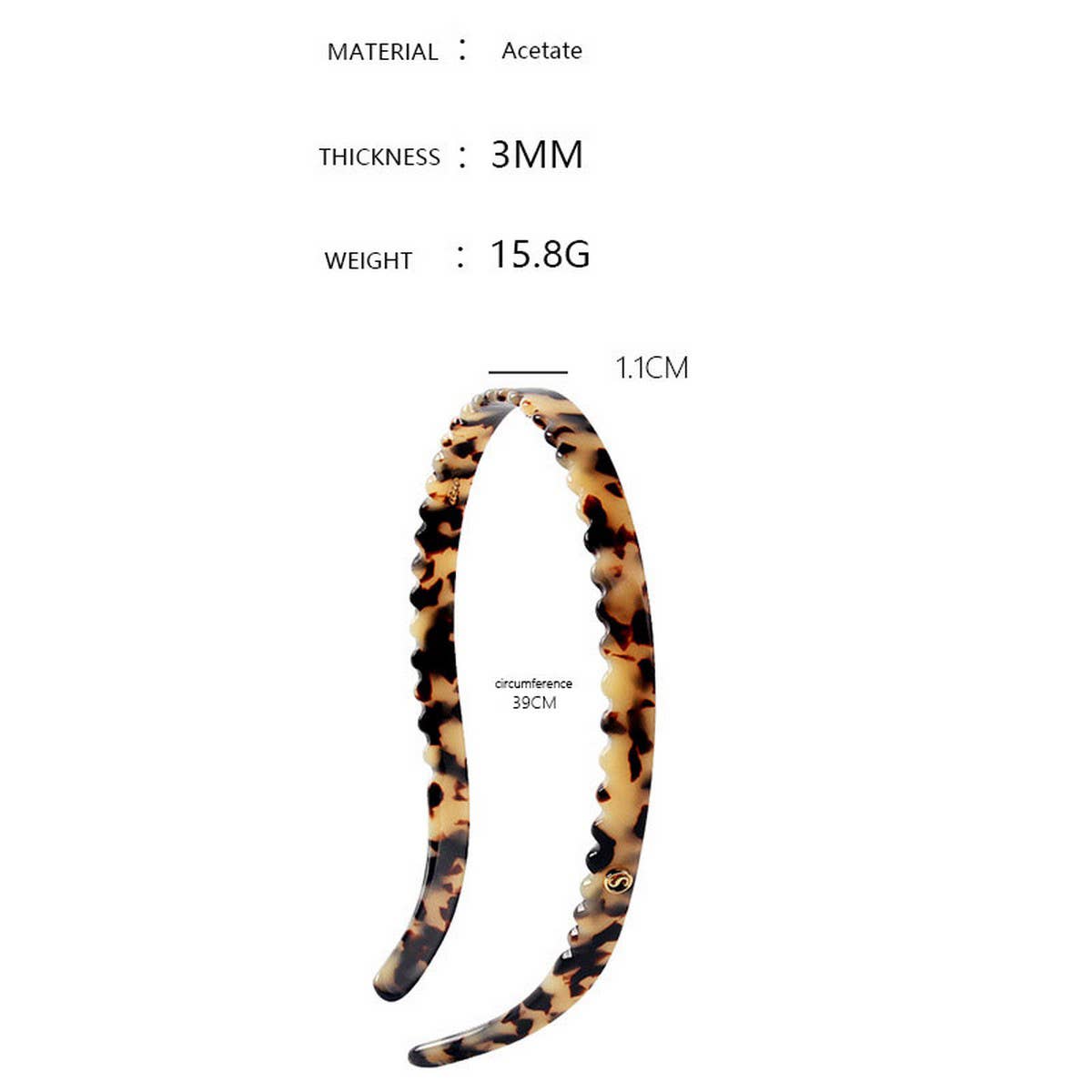 3MM ACETATE HAIR BAND WAVE THIN HEADBAND_CWAHA4353