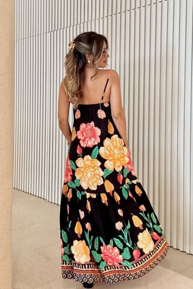 CWDHL0994_SUMMER SEXY SUSPENDER PRINT SWING DRESS