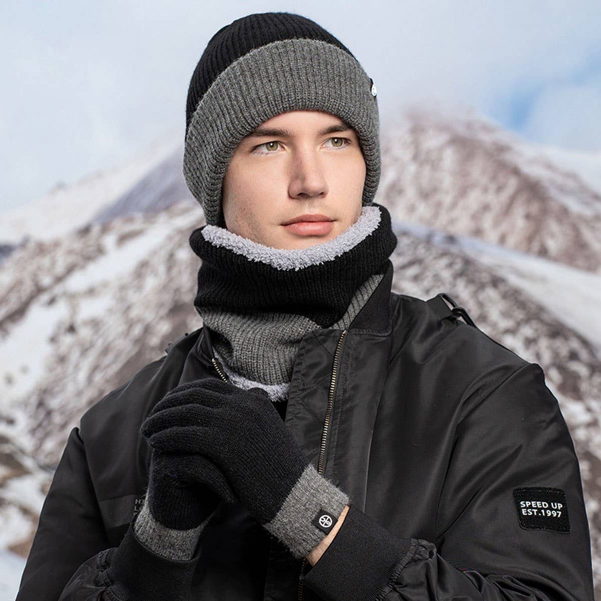 OUTDOOR COLD-PROOF DOUBLE-SIDED EARMUFFS SUIT_CWMM2793