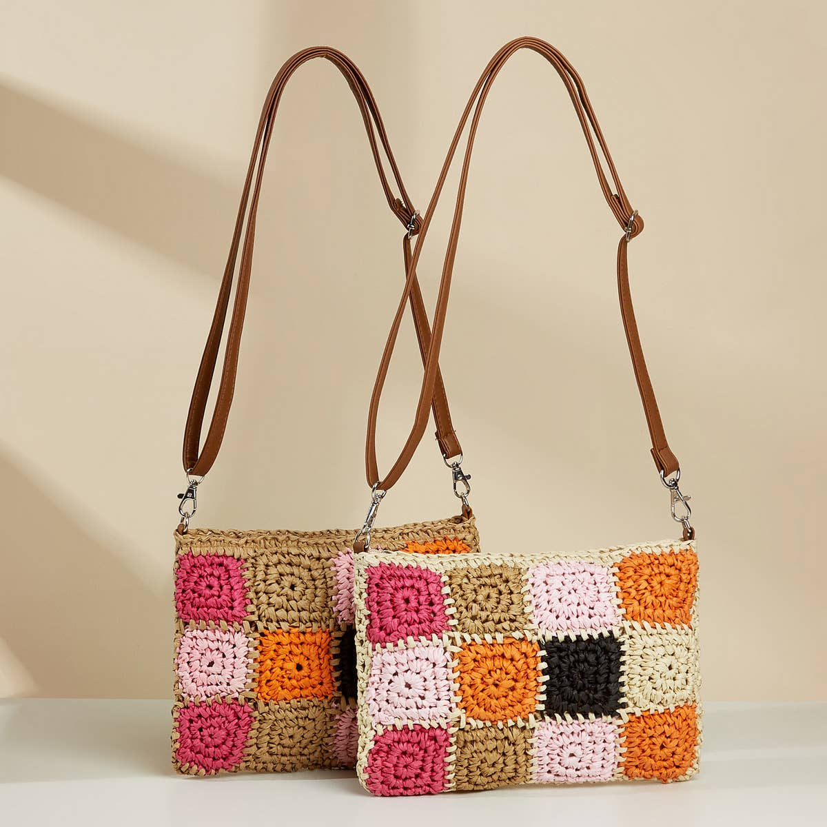 WOMEN NEW CROCHET BEACH STRAW BAG_CWAB1967