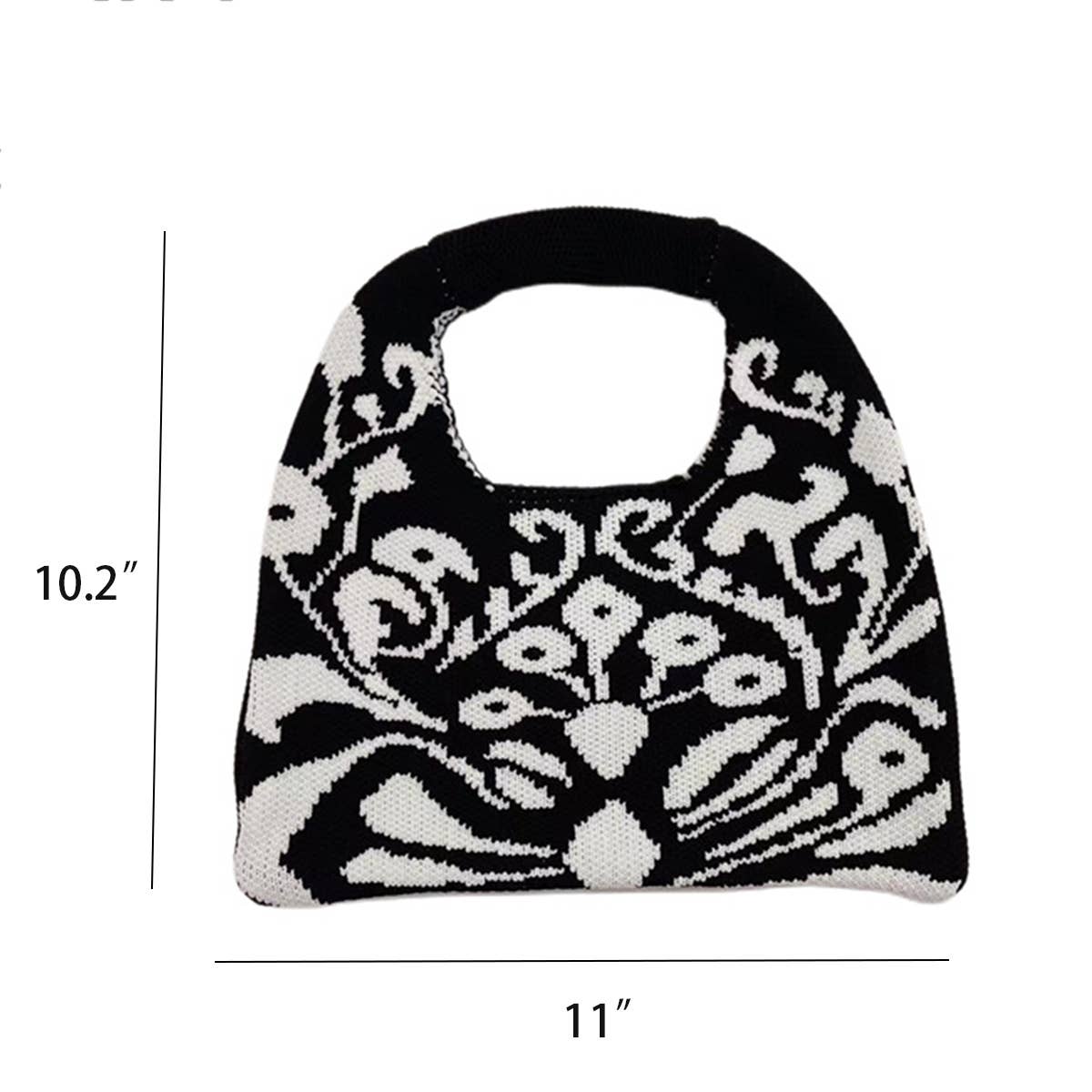 WOMEN FASHION PATTERN KNITTED DESIGN TOTE BAG_CWAB0861