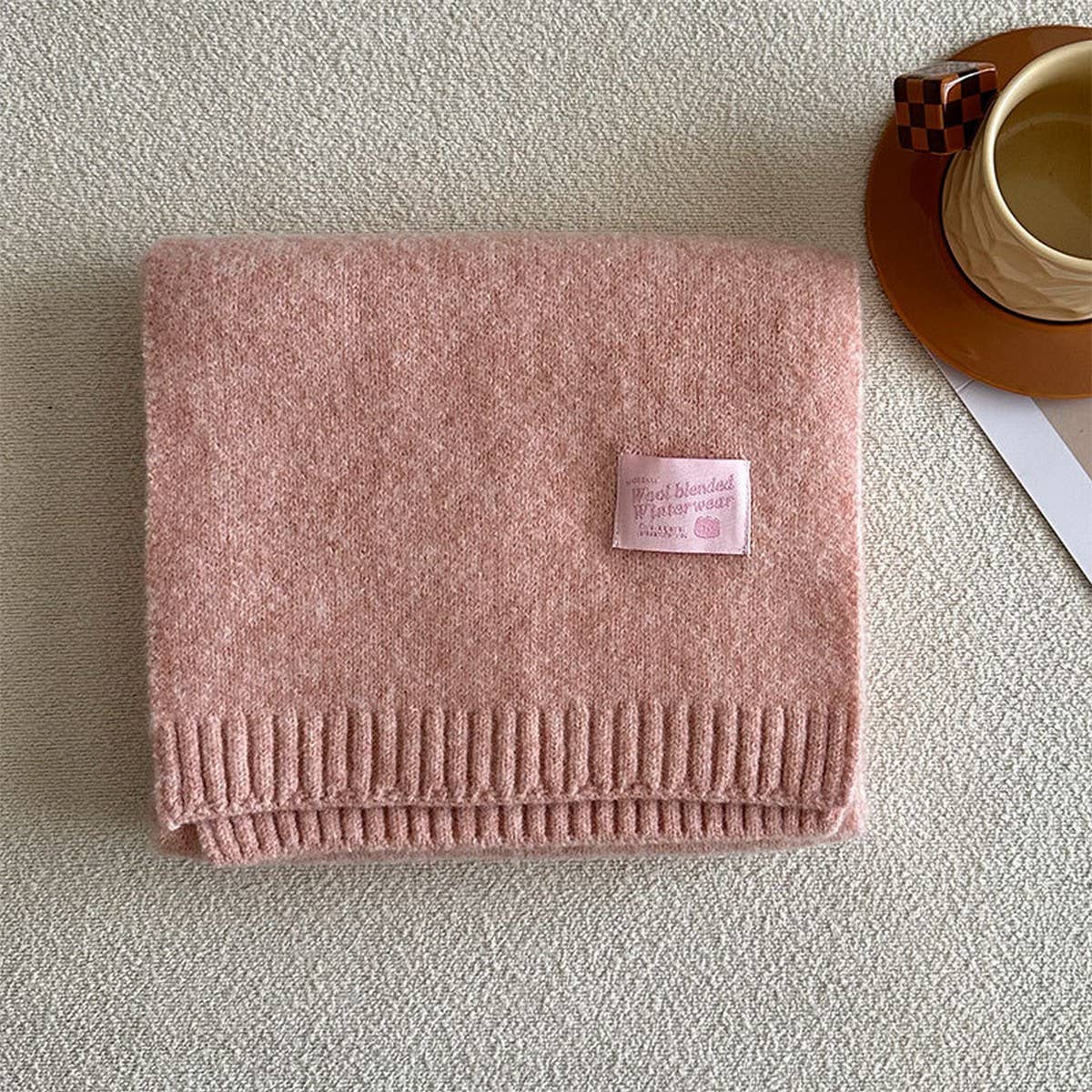 Solid Wool Blend Knit Scarf for Women ??Warmth_CWASC2284