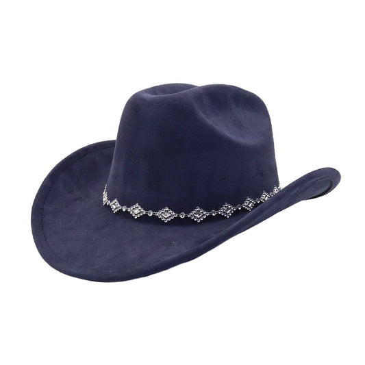 Western Ethnic Suede Cowboy Fedora for Men Women_CWAH04423