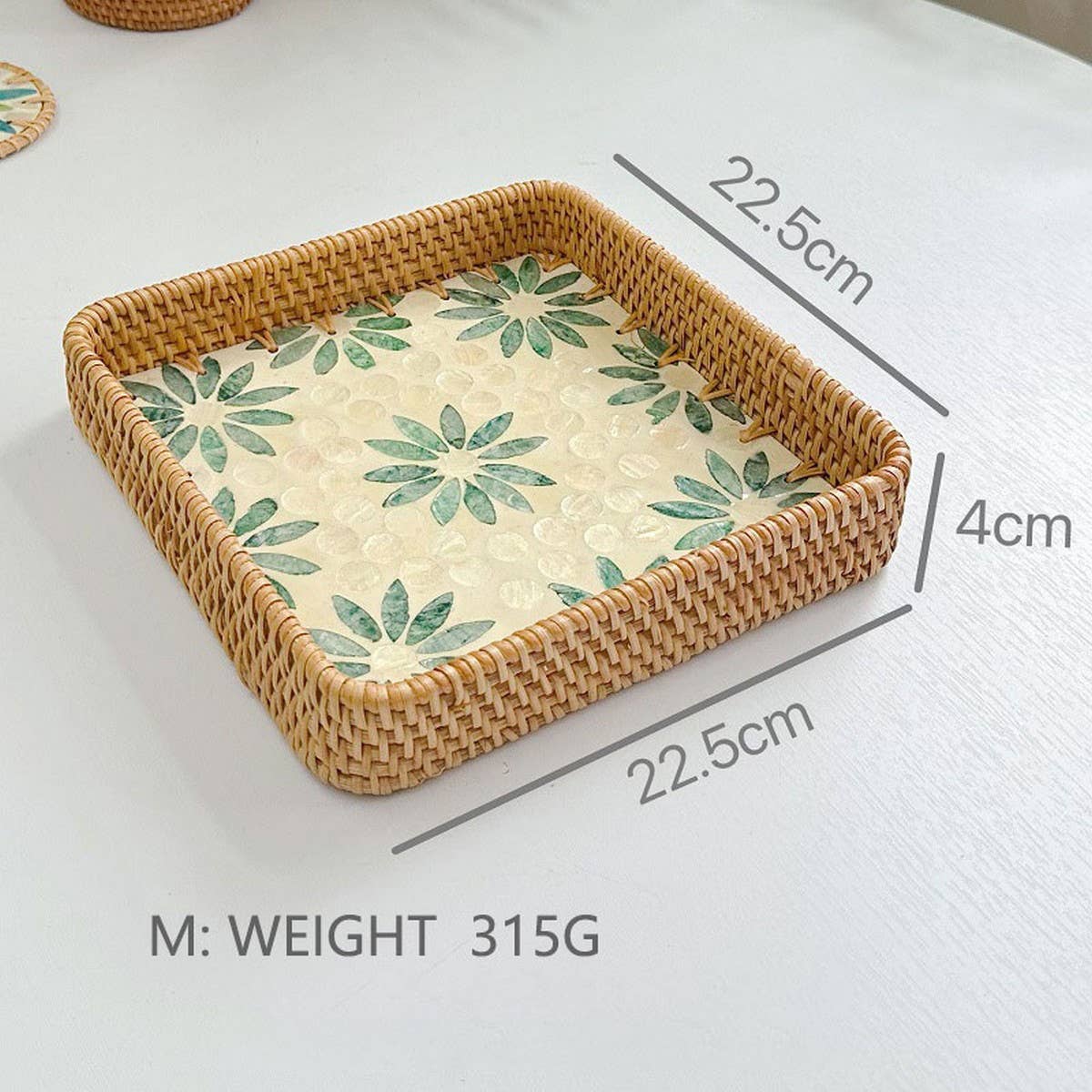 RATTAN COLORFUL SHELL CREATIVE HANDMADE FRUIT PLATE_CWMM4412