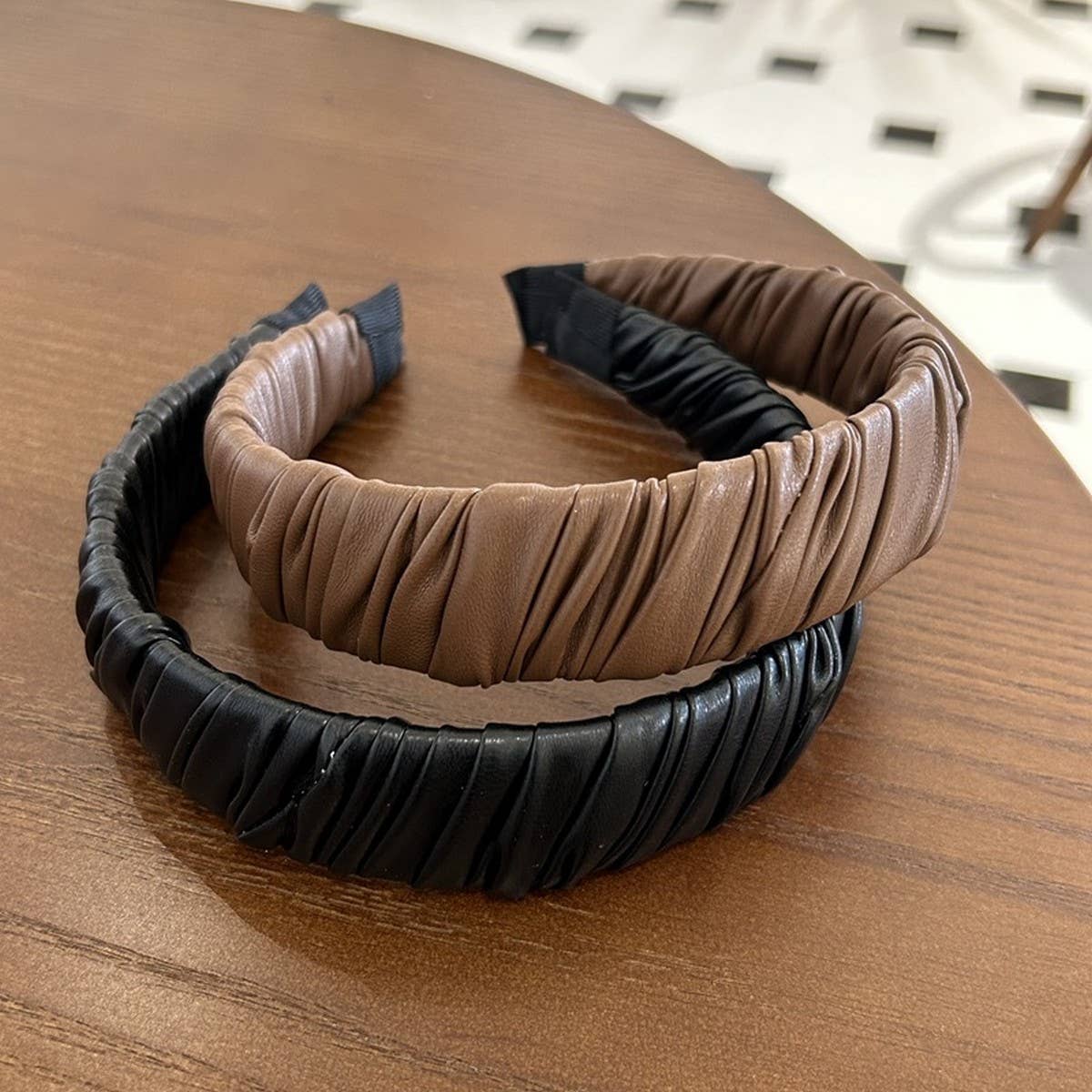 FRENCH STYLE RETRO PLEATED WIDE BRIM HEADBAND