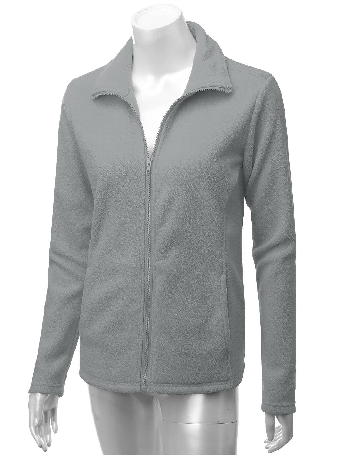 CWOJA693_Long Sleeve Full-Zip Thermal Basic Fleece Jacket