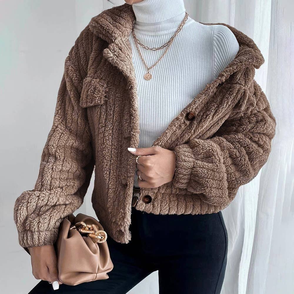WARM SINGLE-BREASTED WOOLEN COAT