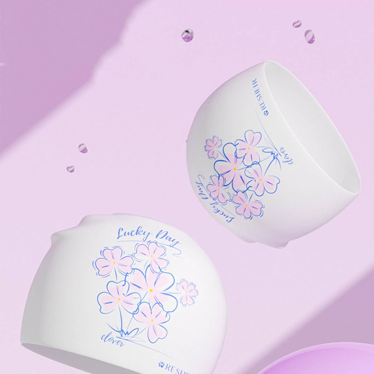 Womens Silicone Swim Cap Long Hair Waterproof