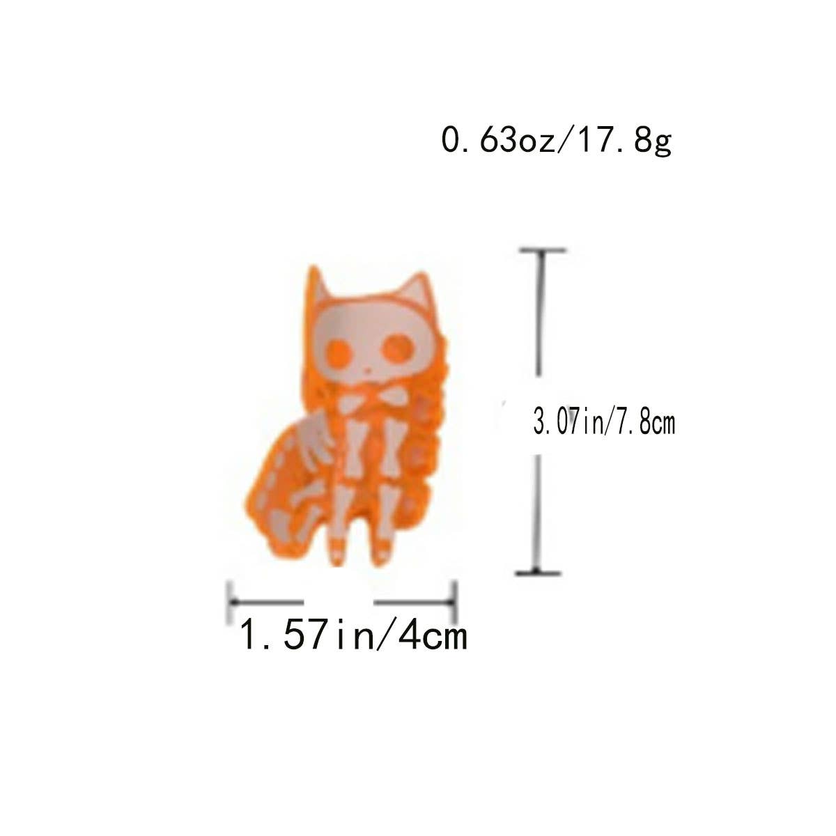 CWAHA07704_HALLOWEEN CAT SKULL ACRYLIC CLAW HAIR CLIP