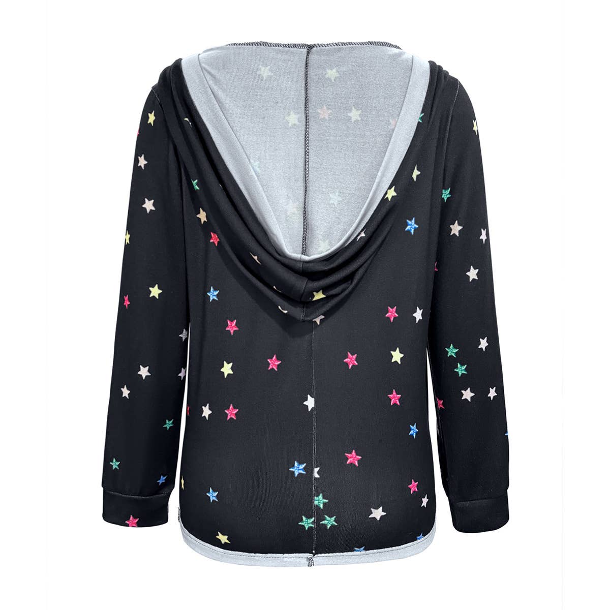 HOODED STAR V-NECK PRINT SEXY HOODIE