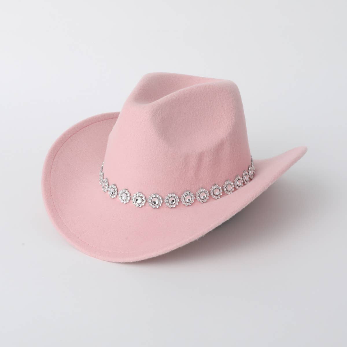 Sequin Spiral Brim Western Felt Fedora Hat_CWAH3634