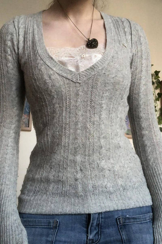 Cwttl1982_V-Neck Sexy Slimming Sweater