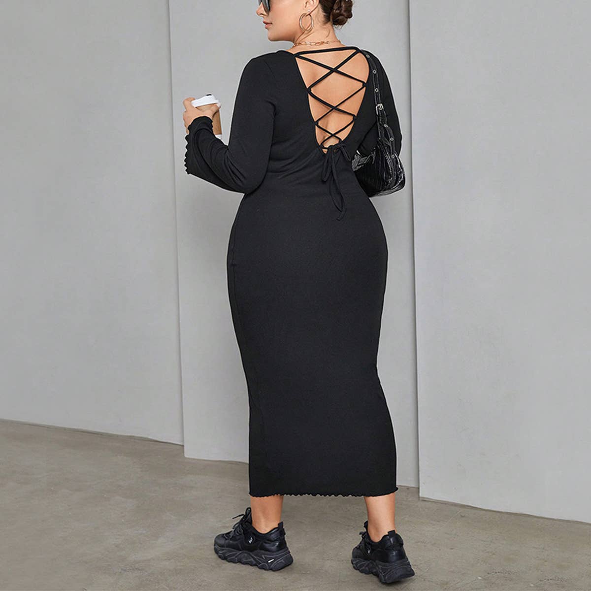 Autumn Knit Backless Dress ??Stylish & Sexy_CWDMD6039