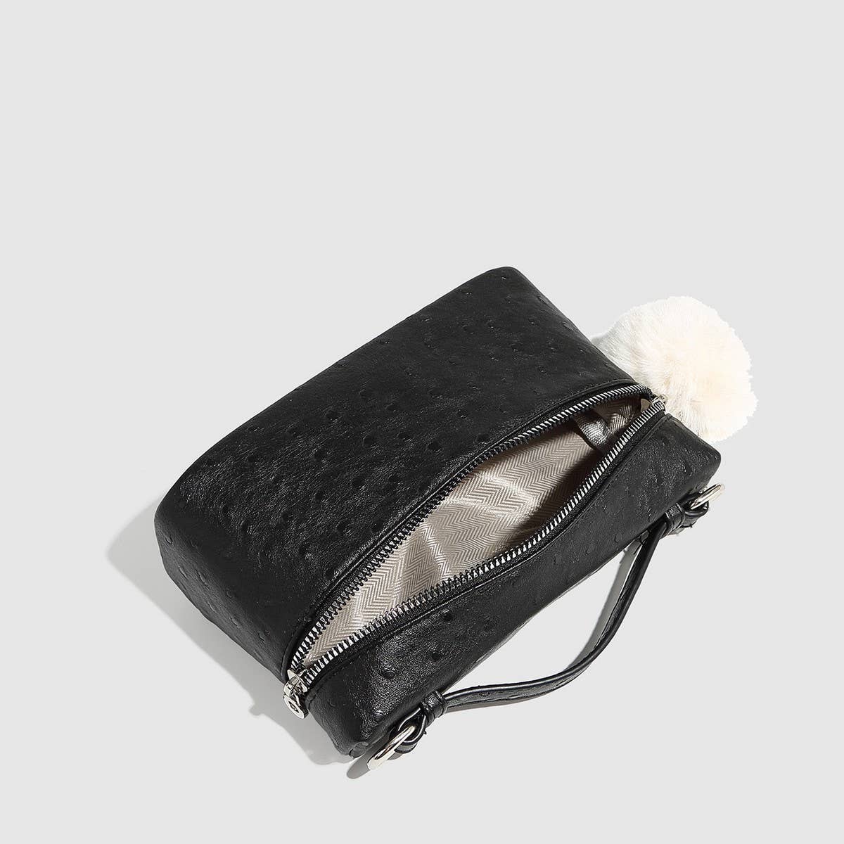 Chic Ostrich Grain Chain Shoulder Vanity Bag_CWAB5722