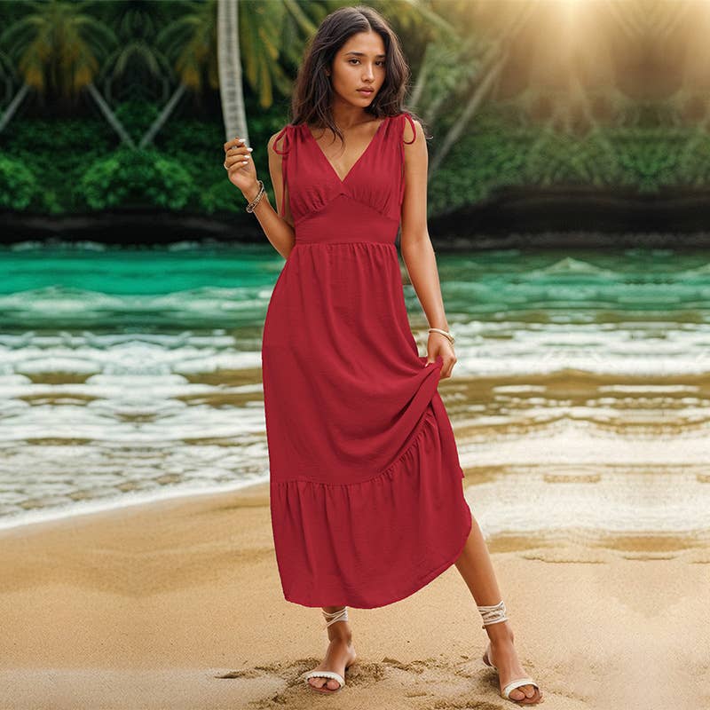 Ice silk draping dress